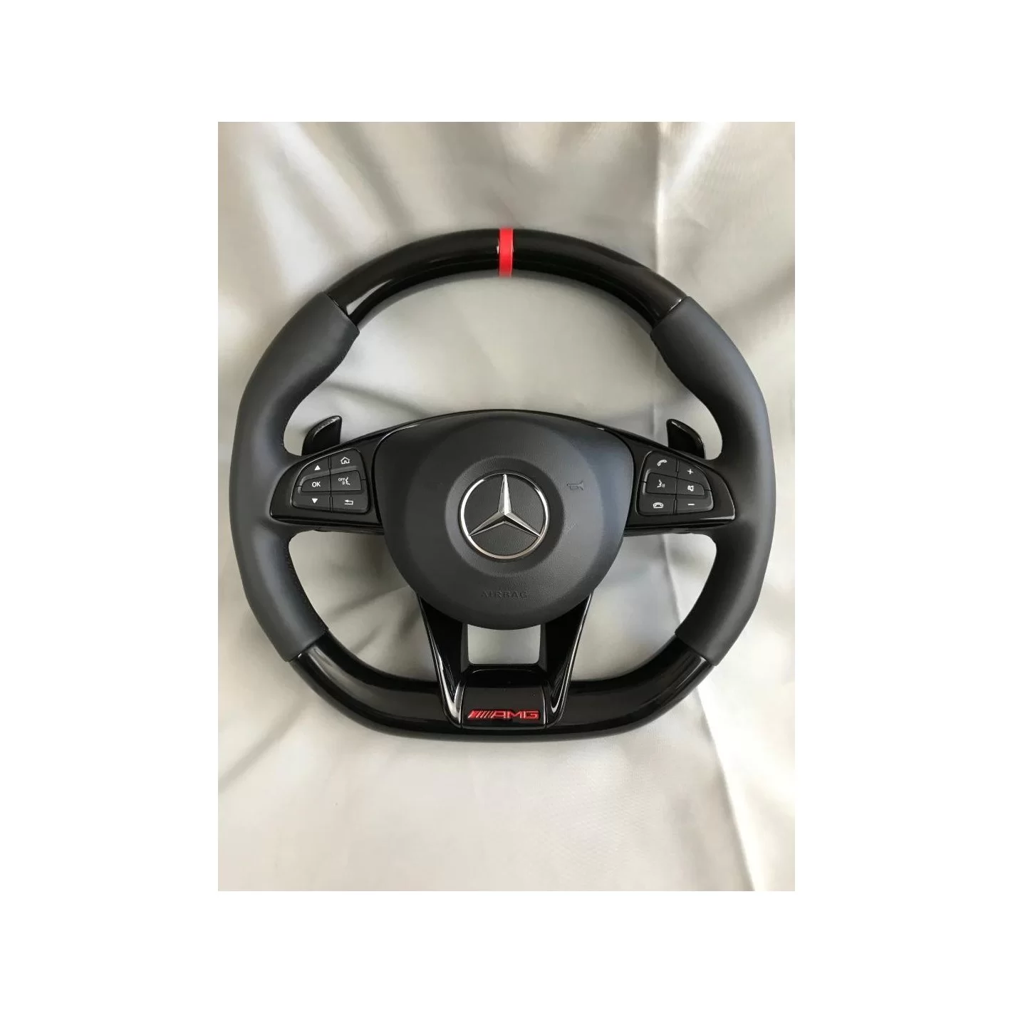 AMG Mercedes-Benz W205 C-Class Steering Wheel Piano Black Leather