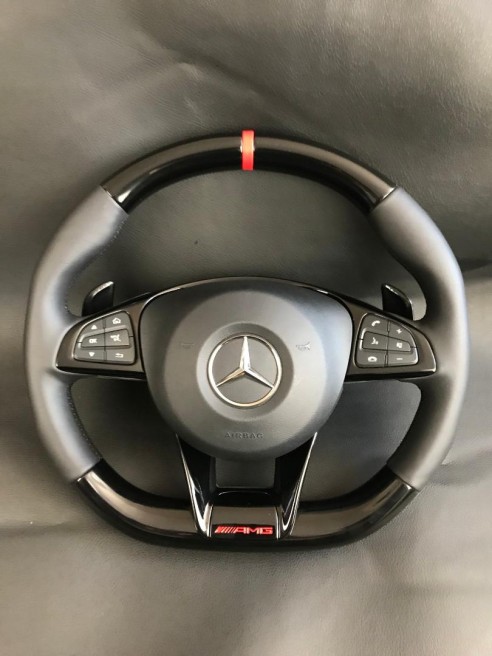 AMG Mercedes-Benz W205 C-Class Steering Wheel Piano Black Leather