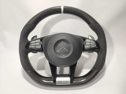 Mercedes-Benz A B S V CLA GLA GLE GLS GLC Steering Wheel Carbon Alcantara