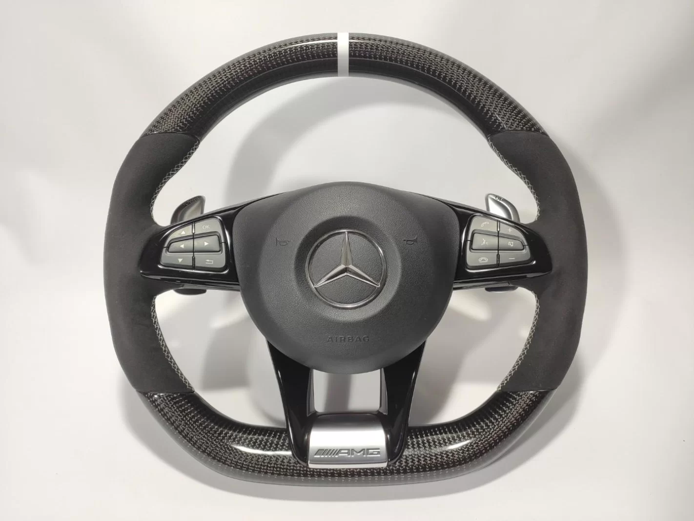 Mercedes-Benz A B S V CLA GLA GLE GLS GLC Steering Wheel Carbon Alcantara