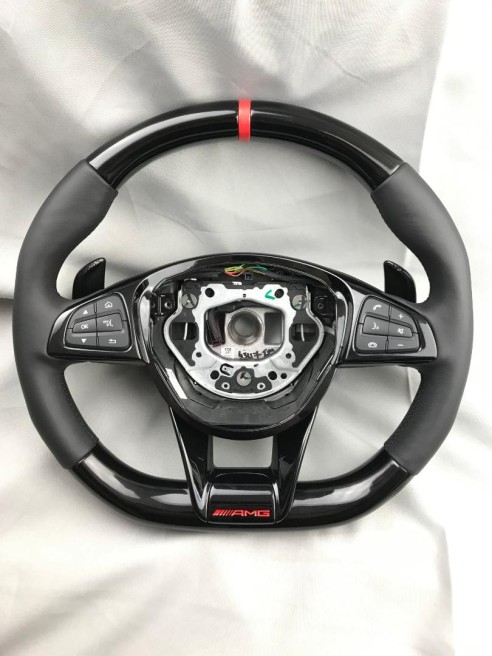 AMG Mercedes-Benz W205 C-Class Steering Wheel Piano Black Leather