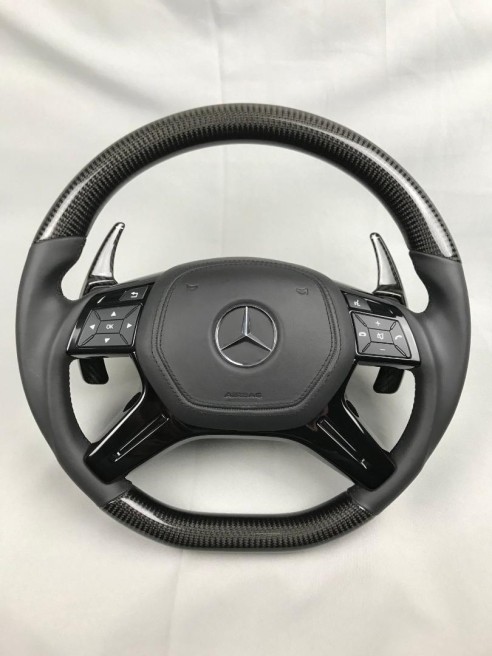 Mercedes-Benz W463 X166 W166 W212 Steering Wheel Carbon Leather