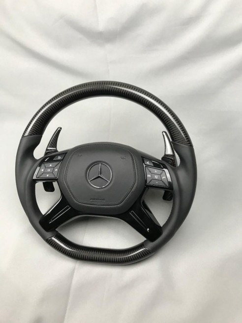 Mercedes-Benz W463 X166 W166 W212 Steering Wheel Carbon Leather