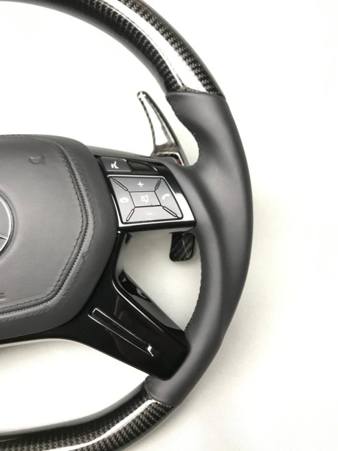 Mercedes-Benz W463 X166 W166 W212 Steering Wheel Carbon Leather