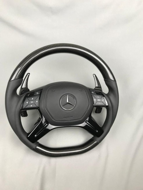 Mercedes-Benz W463 X166 W166 W212 Steering Wheel Carbon Leather