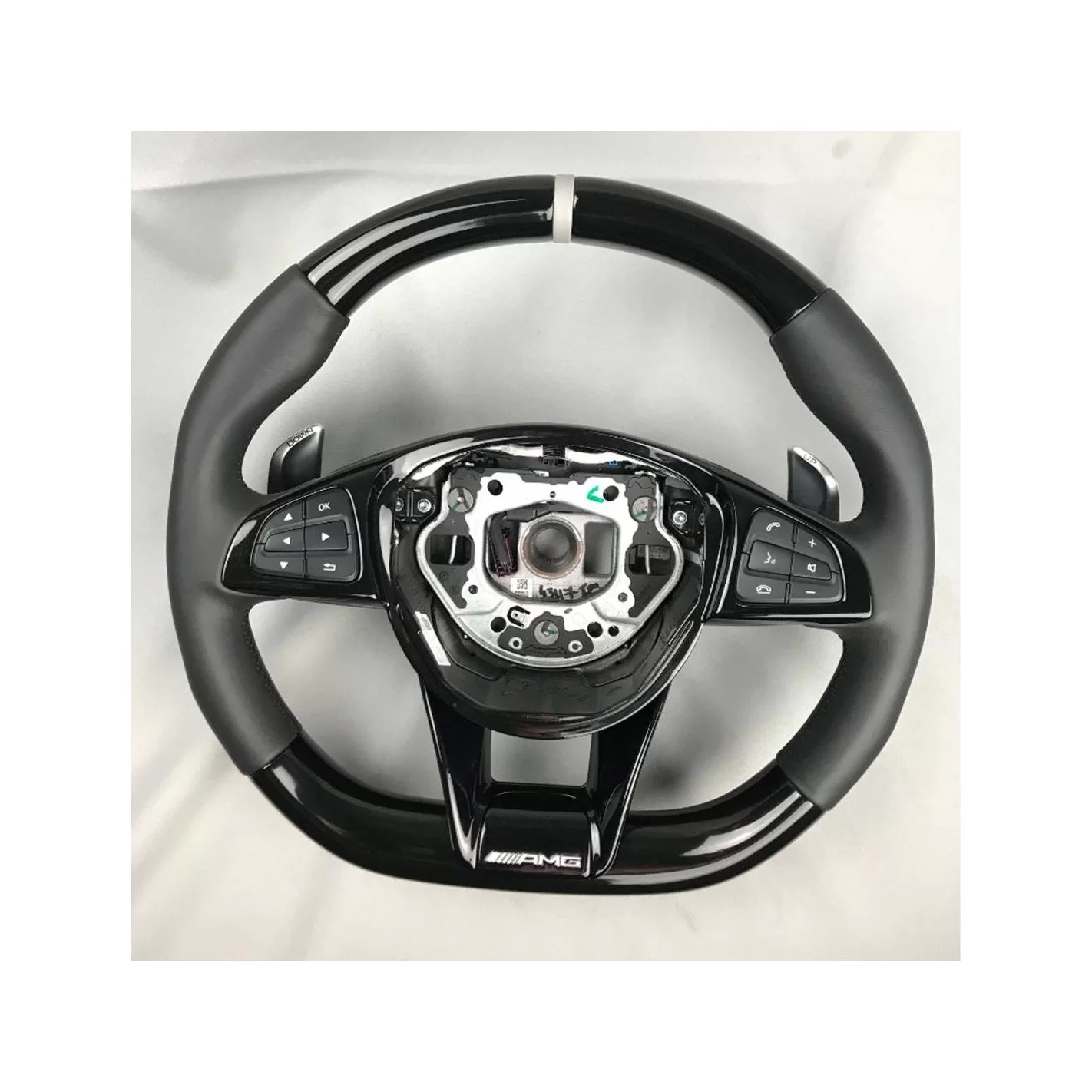 Piano Black Leather AMG steering wheel for Mercedes-Benz C-Class E-Class W205 W213