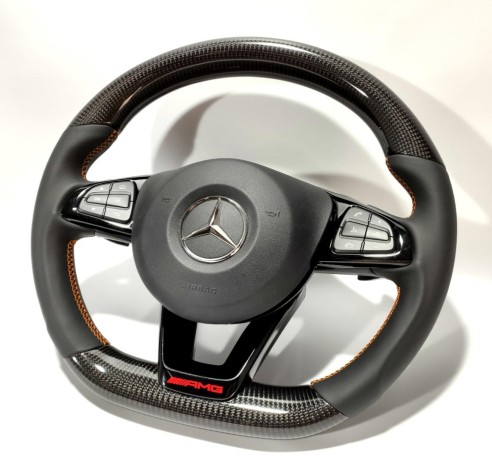 Mercedes-Benz GLE GLC GLS C CLA W205 W166 X166 Steering Wheel Carbon Leather