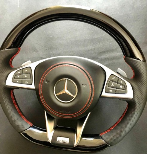 Mercedes-Benz GLE GLC GLS C CLA W205 W166 X166 Steering Wheel Piano Black Leather