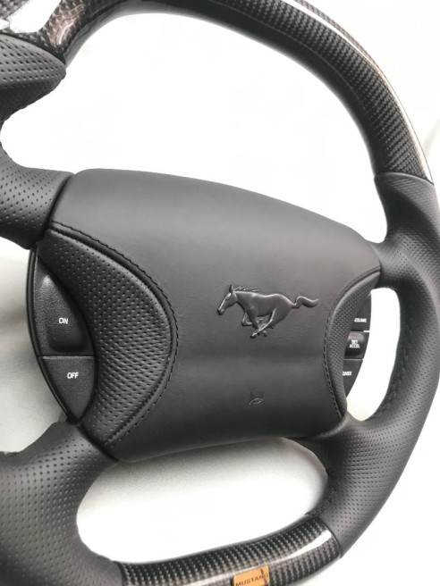 Ford Mustang Steering Wheel Carbon Leather