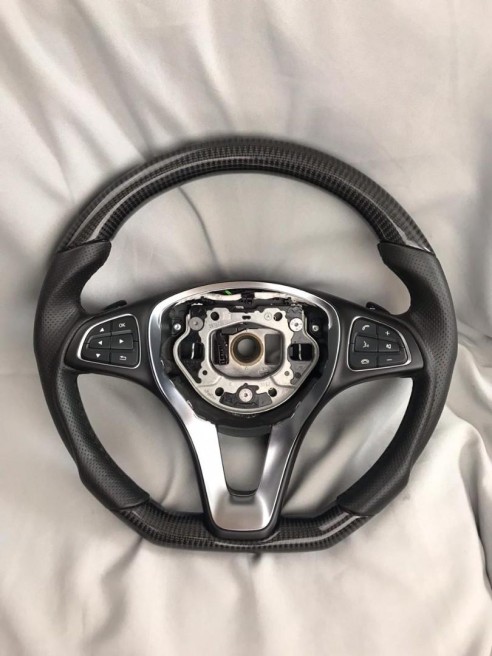 Mercedes-Benz GLE GLC GLS C CLA W205 W292 X166 Steering Wheel Piano Black with Leather