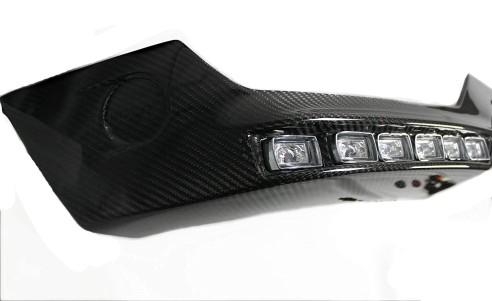 Carbon fiber front AMG bumper lip spoiler with LEDs for Mercedes-Benz G-Class W463