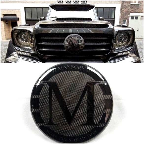 Carbon fiber Mansory front grille badge emblem logo for Mercedes-Benz G-Wagon G-Class W463