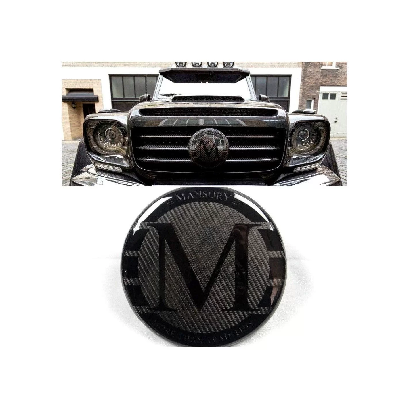 Carbon fiber Mansory front grille badge emblem logo for Mercedes-Benz G-Wagon G-Class W463