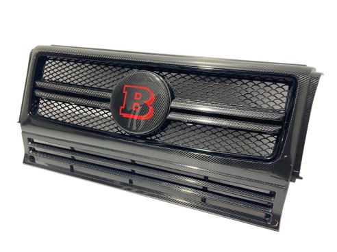 Carbon fiber front grille red badge emblem logo Brabus for Mercedes-Benz G-Wagon G-Class W463