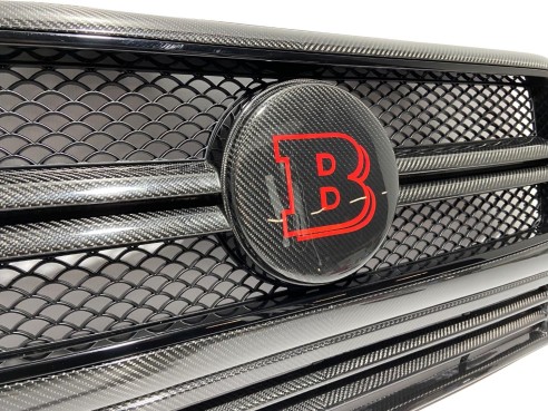 Carbon fiber front grille red badge emblem logo Brabus for Mercedes-Benz G-Wagon G-Class W463