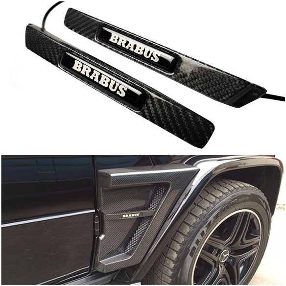 Carbon fiber Brabus Widestar led illuminated fenders side insertions for Mercedes-Benz G-Class W463