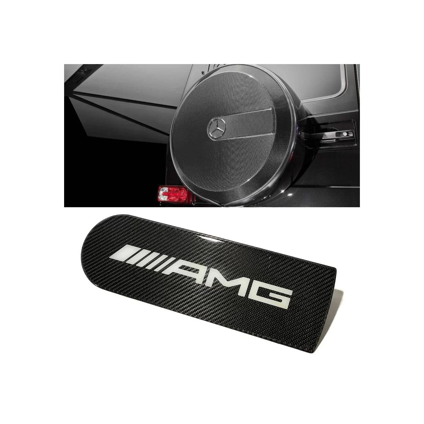 Carbon fiber rear spare tire wheel cover badge emblem logo AMG for Mercedes-Benz W463 G-Class G-Wagon