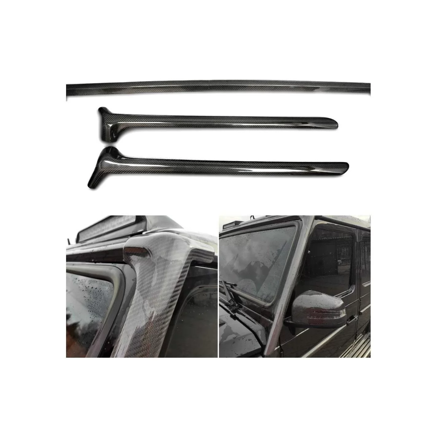 Carbon fiber front window frame Covers (A pillar) for Mercedes-Benz G-Class W463