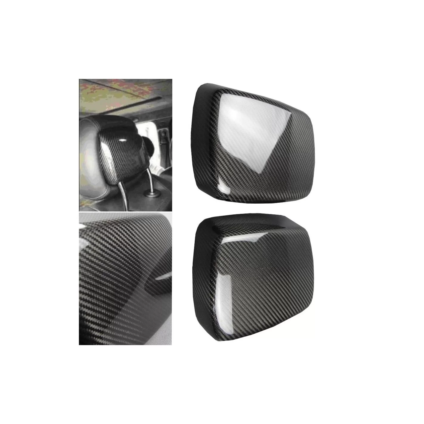 Carbon fiber interior headrest covers for seats Mercedes-Benz W463 2013-2018 G-Wagon