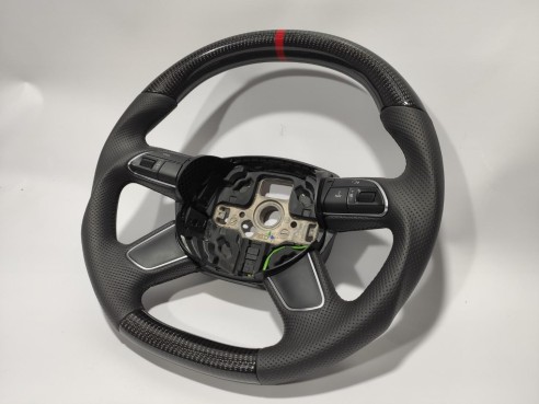 Audi A4 B8 Q5 Q7 Steering Wheel Carbon Leather