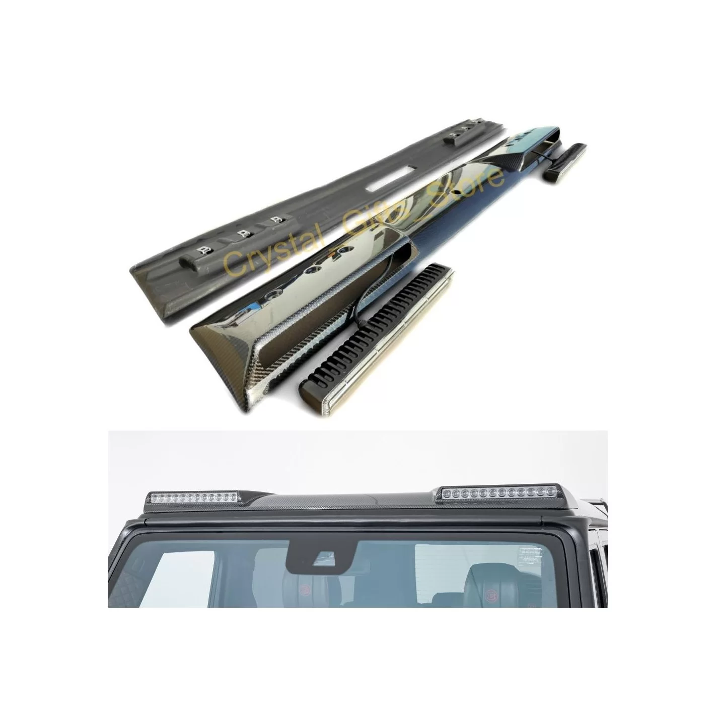 Carbon Fiber Front Brabus Roof Spoiler with LEDs for Mercedes-Benz W463 G-Wagon