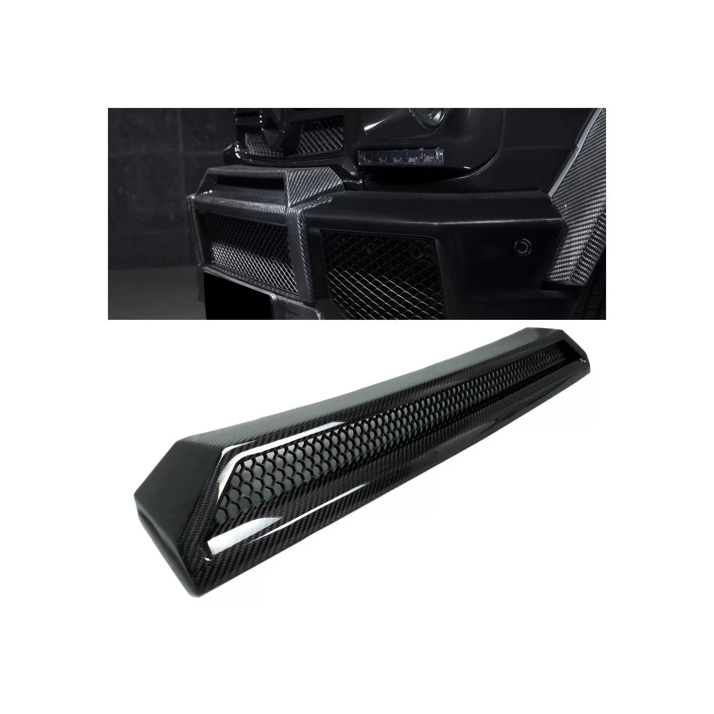 Carbon fiber front AMG bumper upper attachment for Mercedes-Benz W463 G-Wagon