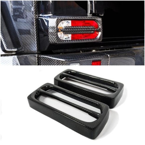 Carbon Fiber Mansory rear tail lights covers 2 pcs for Mercedes-Benz W463 G-Wagon