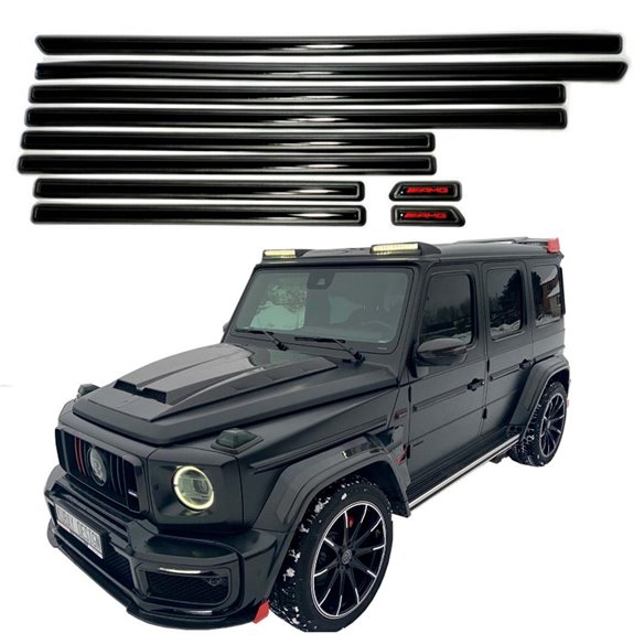  - G Class W463A - AMG mouldings insertions black gloss for Mercedes-Benz G-Class W463A W464 10pcs Set - 1 - AMG mouldings inser