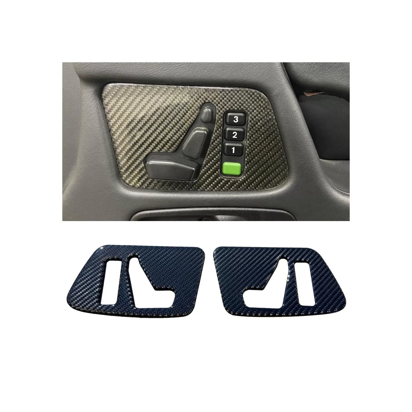 Carbon fiber side interior door panels buttons covers for Mercedes-Benz G-Wagon W463