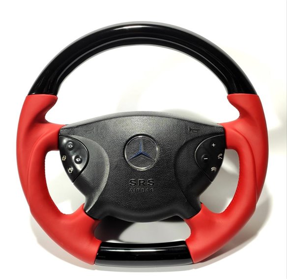 Mercedes-Benz G CLK E CLS SL Class W209 W211 W219 W463 Steering Wheel Carbon Red Leather