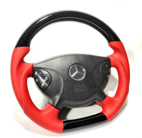 Mercedes-Benz G CLK E CLS SL Class W209 W211 W219 W463 Steering Wheel Carbon Red Leather