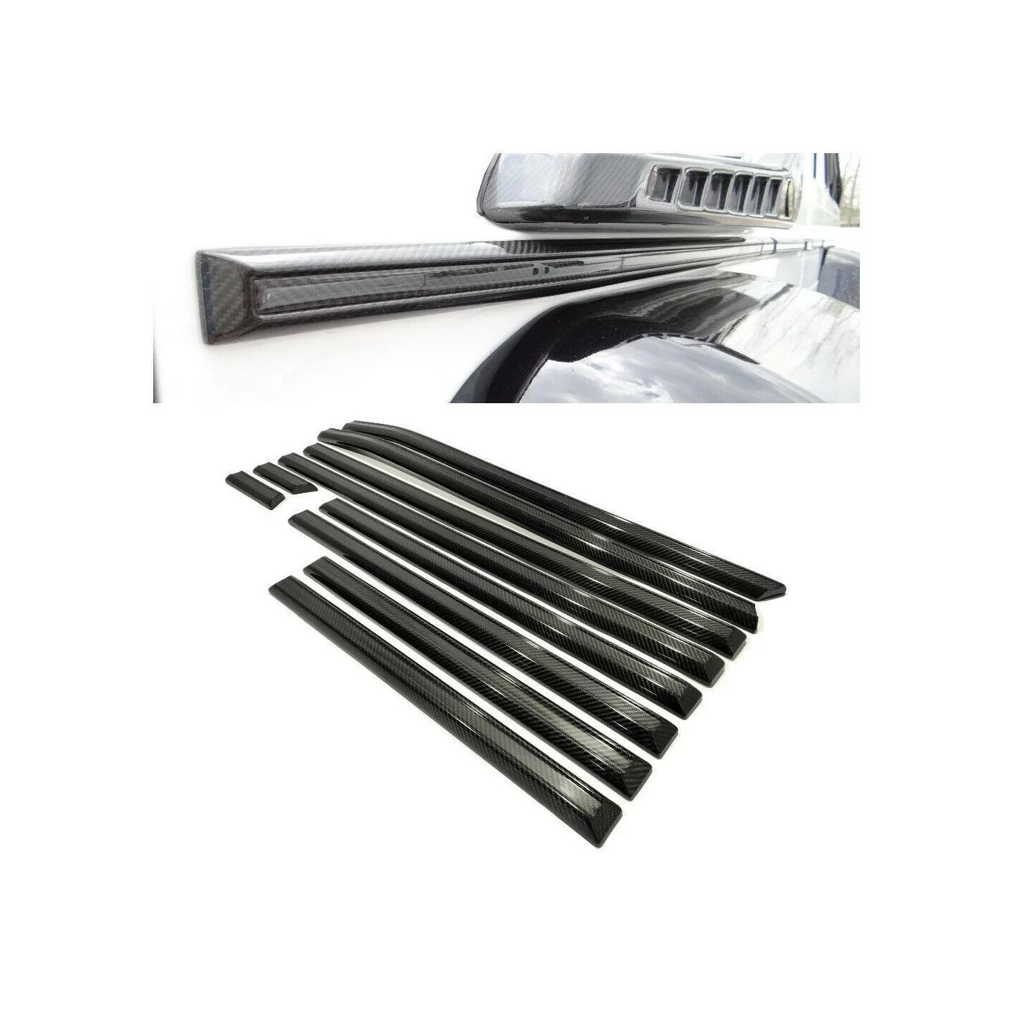 Carbon fiber solid side mouldings for Mercedes-Benz W463 G-Class