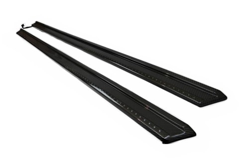 Carbon fiber Mansory lower entrance mouldings trim with LED lights for Mercedes-Benz W463 G-Class