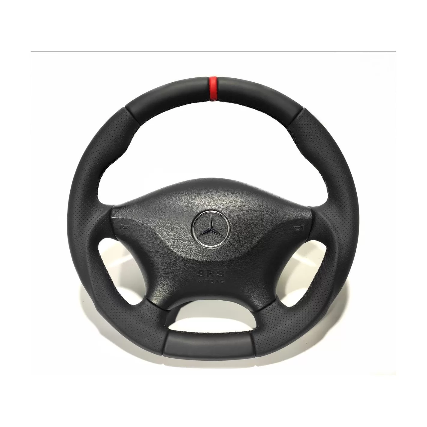 Mercedes-Benz Sprinter 2006-2015 Steering Wheel Black Leather with Red 12 o'clock stripe