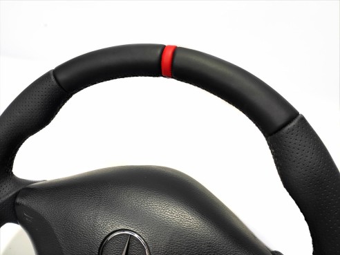 Mercedes-Benz Sprinter 2006-2015 Steering Wheel Black Leather with Red 12 o'clock stripe