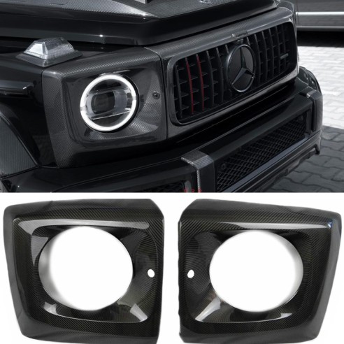 Carbon fiber front headlight covers for Mercedes-Benz W463A G-Class