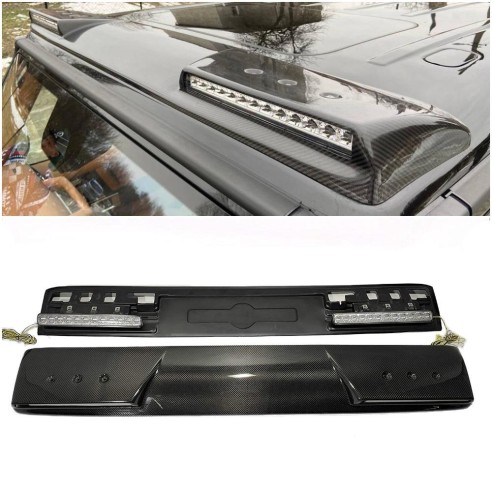 Carbon fiber front roof spoiler with LEDs for Mercedes W463A W464