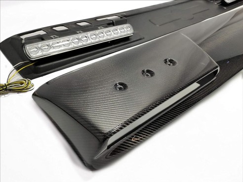 Carbon fiber front roof spoiler with LEDs for Mercedes W463A W464