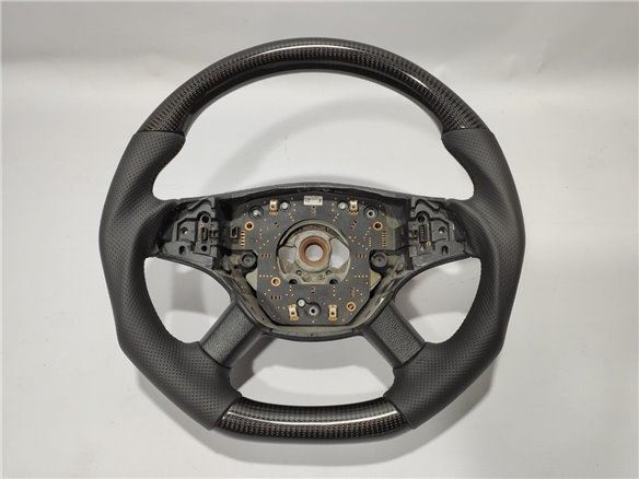 Mercedes-Benz ML W164 GL X164 R W251 Class Steering Wheel Carbon Fiber Black Leather