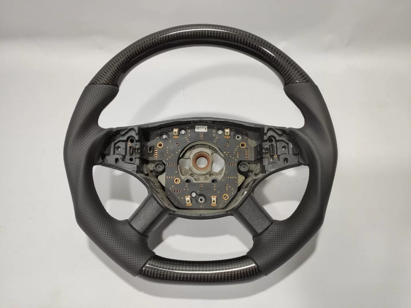 Mercedes-Benz ML W164 GL X164 R W251 Class Steering Wheel Carbon Fiber Black Leather