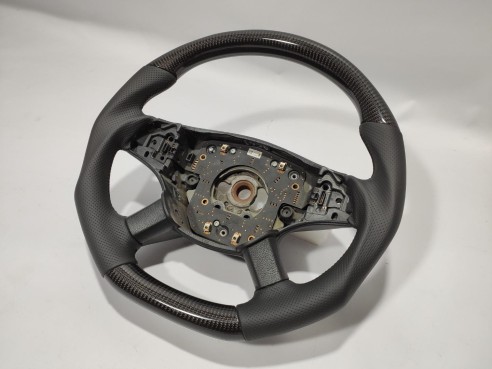 Mercedes-Benz ML W164 GL X164 R W251 Class Steering Wheel Carbon Fiber Black Leather