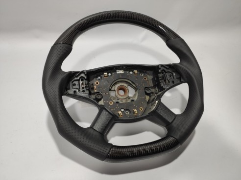 Mercedes-Benz ML W164 GL X164 R W251 Class Steering Wheel Carbon Fiber Black Leather