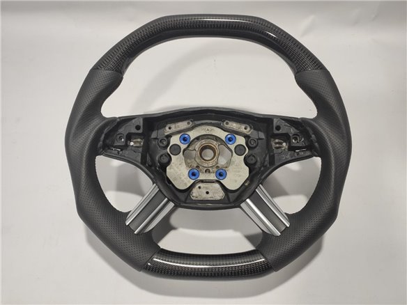 Mercedes-Benz ML W164 GL X164 R W251 Class Steering Wheel Carbon Fiber Black Leather