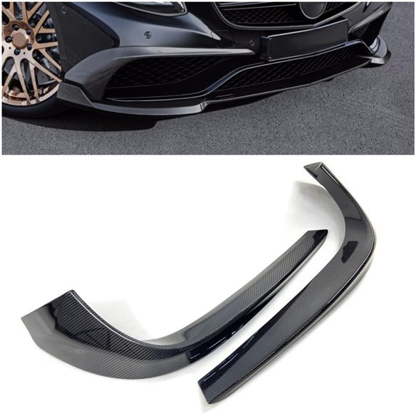 Сarbon fiber Brabus front bumper attachment lip covers for Mercedes-Benz W217