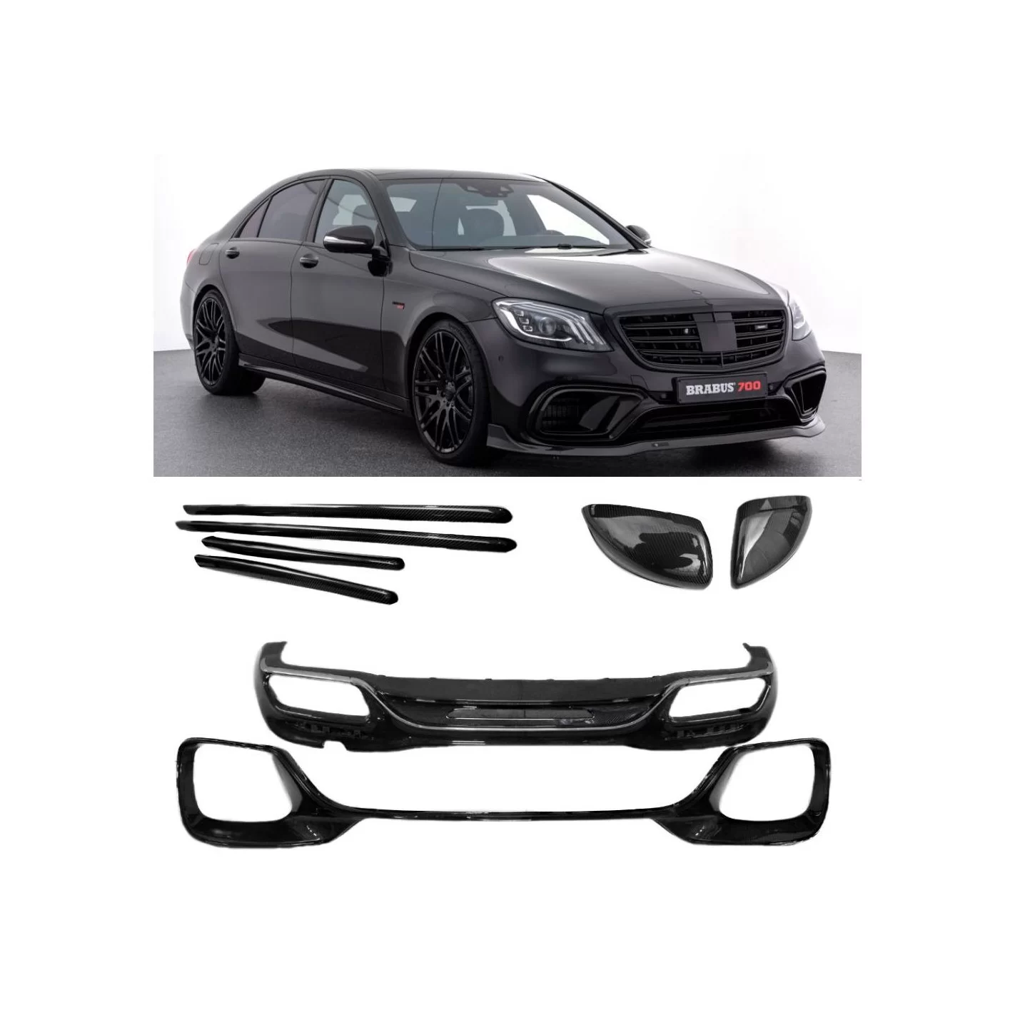  - S Class W222 - Mercedes-Benz W222 Carbon Full Exterior Bodykit 8pcs Set - 1 - Mercedes-Benz W222 Carbon Full Exterior Bodykit