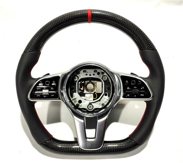 Mercedes-Benz 2014+ S G E C CLS GLE Steering Wheel Carbon Fiber Black Leather