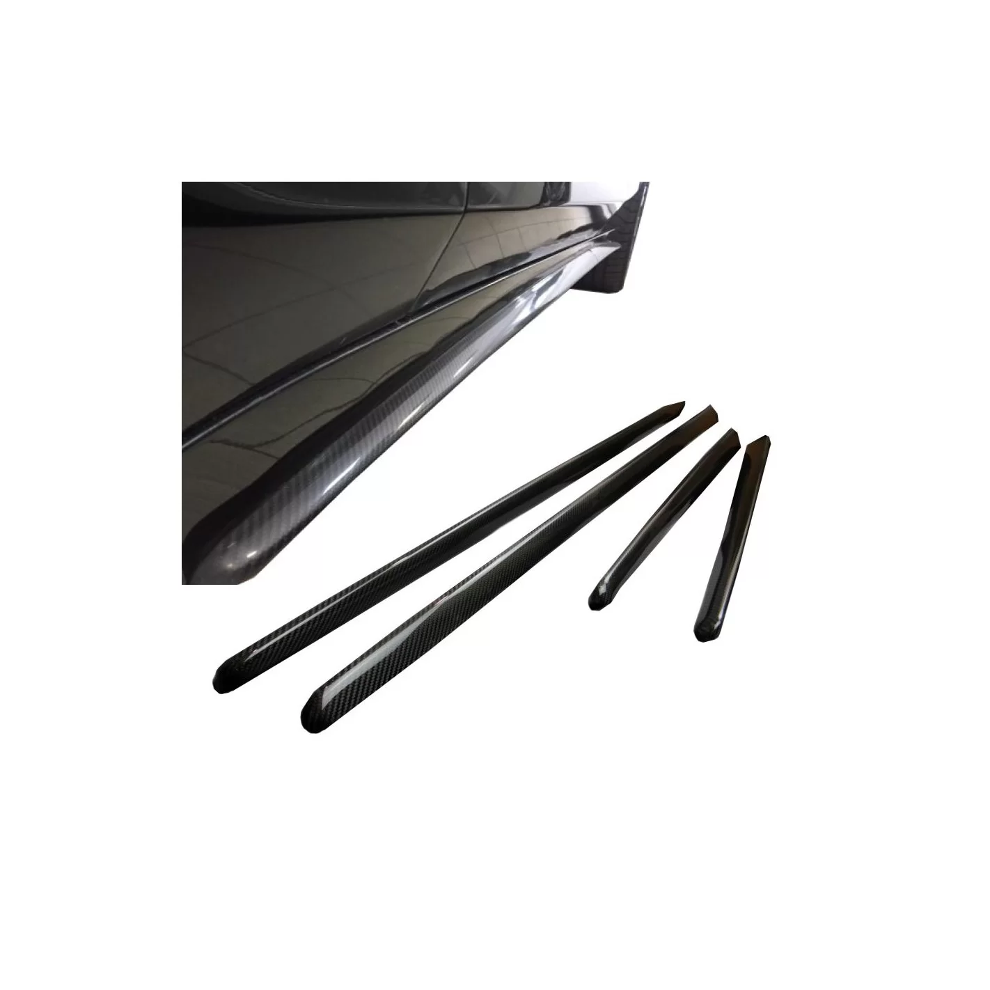 Mercedes-Benz S-Class W222 Carbon Side Skirts Exterior Mouldings Trim 4pcs Set