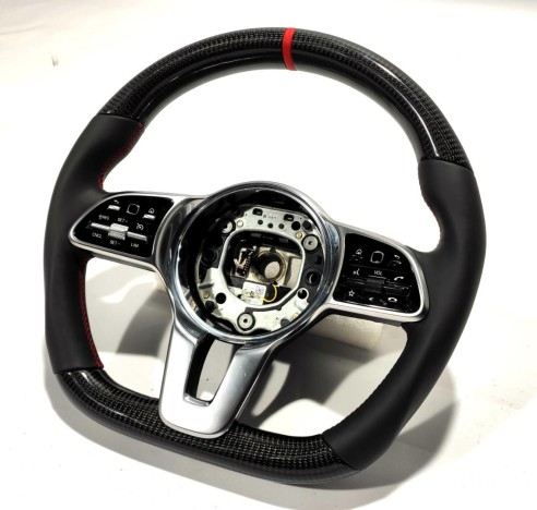 Mercedes-Benz 2014+ S G E C CLS GLE Steering Wheel Carbon Fiber Black Leather