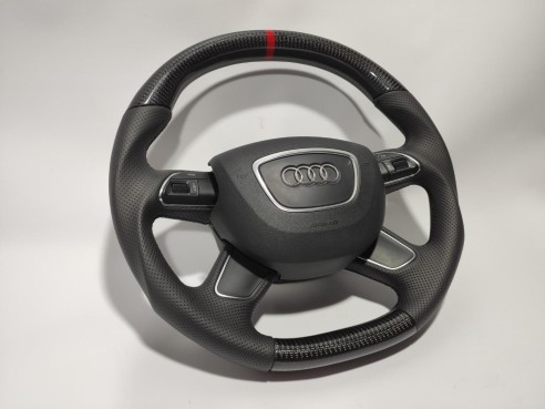 Audi A4 B8 Q5 Q7 Steering Wheel Carbon Leather