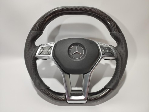 Mercedes-Benz W204 W212 C E AMG W218 W207 W172 SLK SL Steering Wheel Carbon Leather